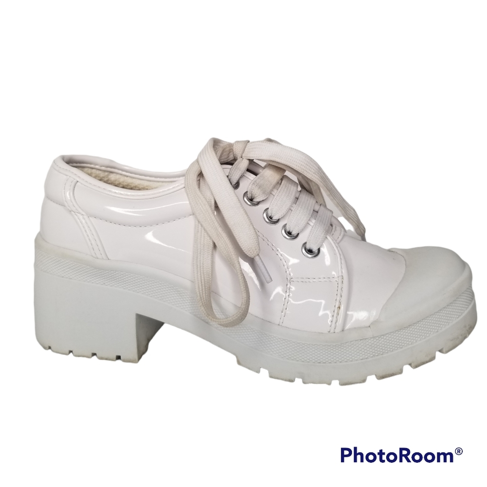 JEFFREY CAMPBELL White Patent Leather Platform Sneakers